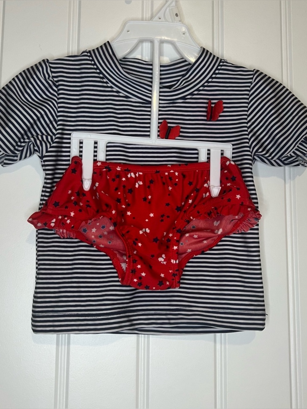Red, white, & blue butterfly swimsuit